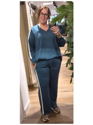 mya pants 1521 in de kleuren petrol en zwart
