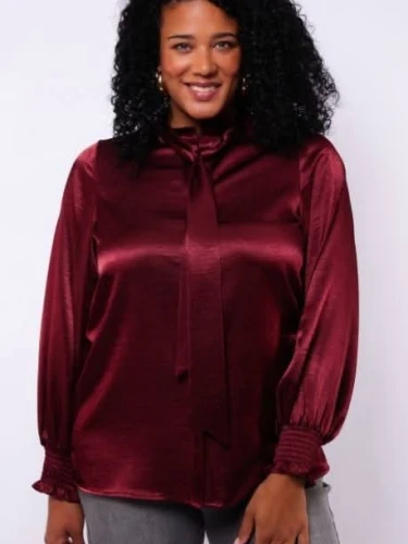EXXCELLENT NOVA BLOUSE GLANS BORDEAUX
