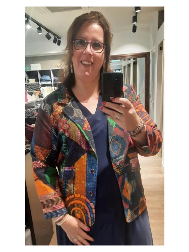 ORIENTIQUE DIGTAL BLAZER MOSAIC GEKLEURD