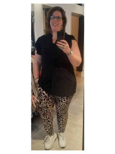ONLY CARMAKOMA CARGOLDTRASH PANTER PRINT ZWART