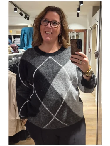 KCKIT PULLOVER kleur grijs en aubergine