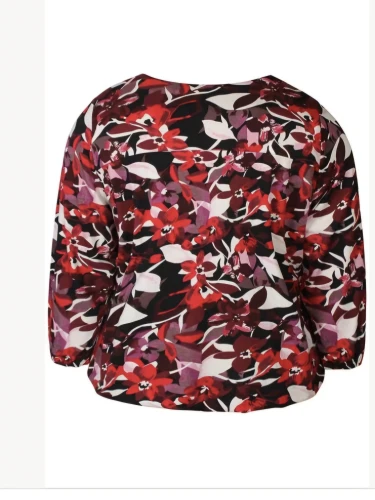 ZHENZI SAKI 1025 TOP PRINT GROEN OF BORDEAUX
