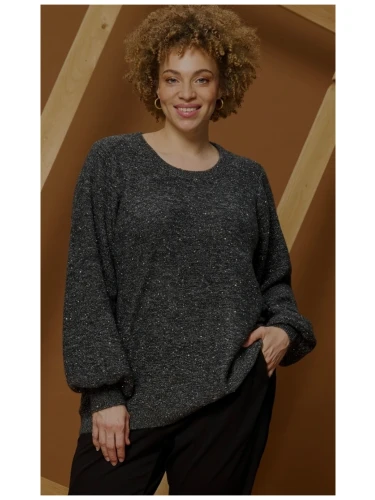 MINNA PULLOVER GRIJS GLITTER