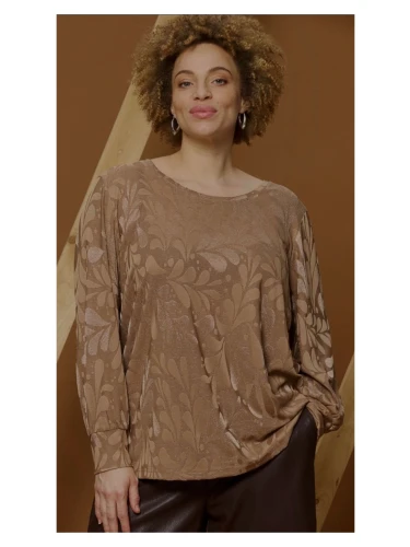 MAIDA BLOUSE in de kleur camel en zwart
