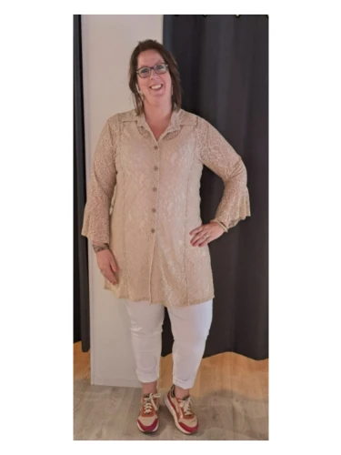 MAGNA BLOUSE TUNIEK/JURKJE C2434 KANT ZAND