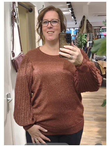 KCREGITTA PLEAT PULLOVER GLITTER in de kleuren bordeaux en blauw