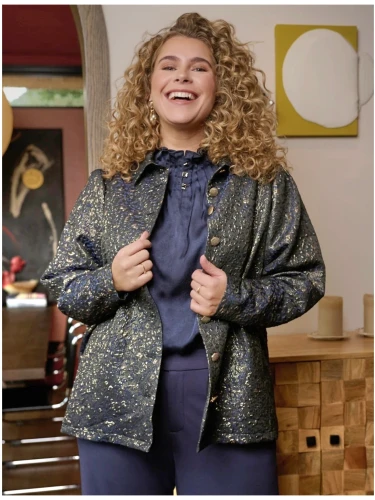 ALYS JACKET in de kleuren aubergine en blauw