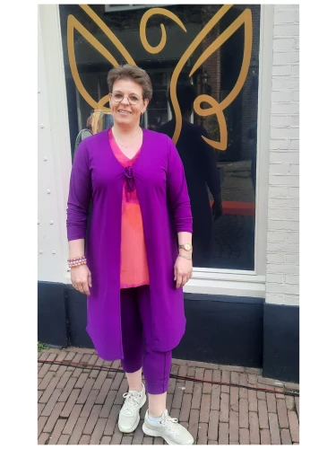 PLUSBASICS CARDIGAN BOW LAVENDER