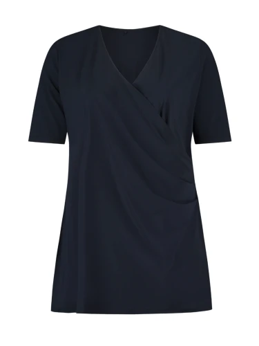 WRAP TOP SS BLAUW