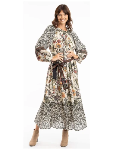 ESCAPE BY ORIENTIQUE JARDIN DRESS MAXI PRINT