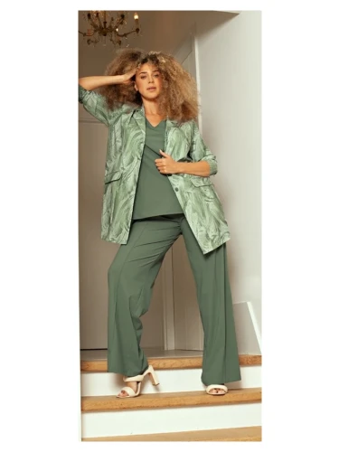 PLUS BASICS JACKET MIDI green meadow