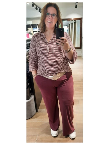 WASABI NORA BLOUSE PRINT BORDEAUX