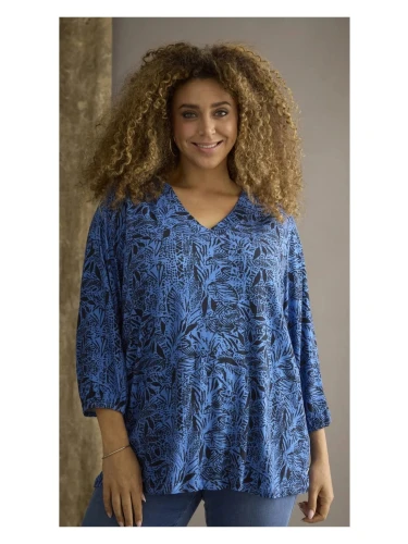 ZHENZI SYLVA 1016 TOP PRINT BLAUW