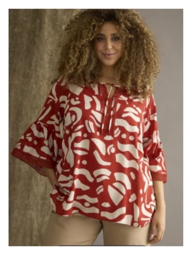 ZHENZI ONEY 925 BLOUSE PRINT ROOD