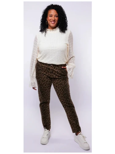 EXXCELLENT LIORA PANTS GROEN PRINT