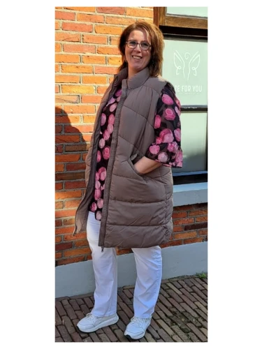 ONLY CARMAKOMA CARMATILDE LONG BODYWARMER TAUPE