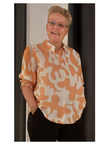 STUDIO SHIRT/ BLOUSE 3/4 PUFF SLEEVES PRINT