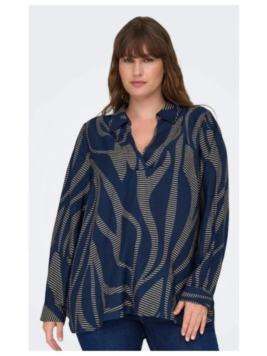 ONLY CARMAKAOMA CARFANNIL BLOUSE PRINT BLAUW/ZAND