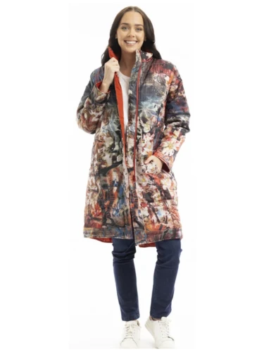 ORIENTIQUE PUFFER COAT JAPANESE GARDEN