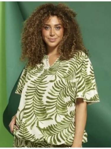 ZHENZI MACY BLOUSE KORTE MOUW PRINT