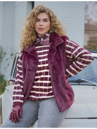 RIVAN KNIT PULLOVER AUBERGINE/SAND