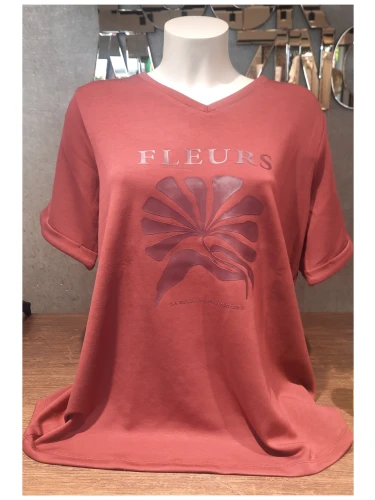 SABINA SHIRT 102 in de kleur bordeaux, groen en creme
