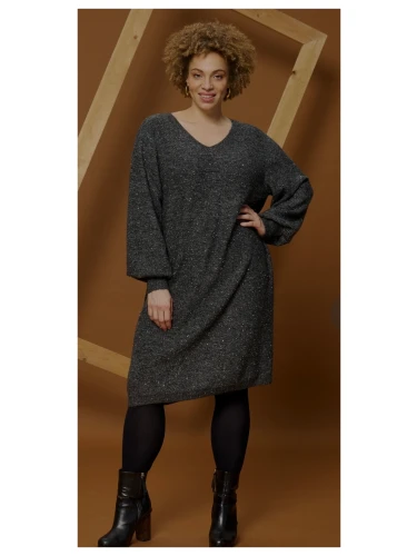 MINNA DRESS GRIJS GLITTER