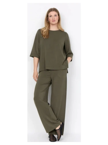 SABINA 80 PANTS in de kleur groen, bordeaux en creme