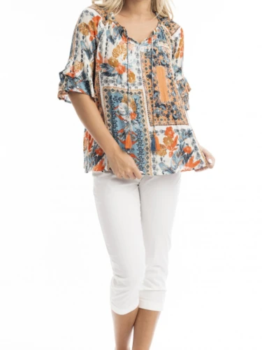 ORIENTIQUE KAUAI BLOUSE PRINT