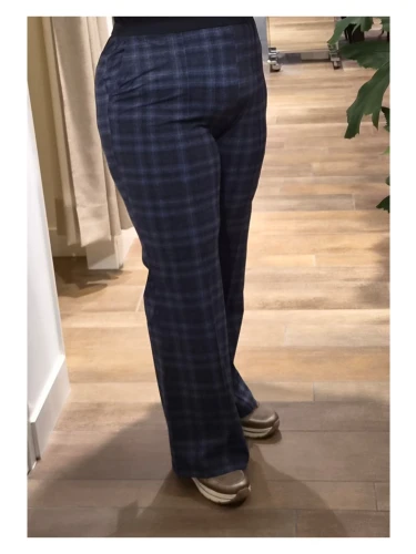 PANTS WIDE TARTAN ICE