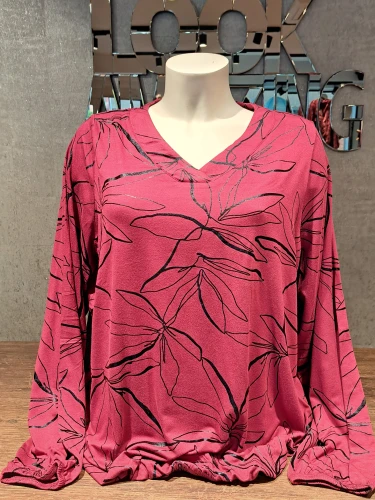 ZHENZI SILVA BLOUSE BURGUNDY RED