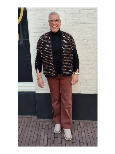 ELINY CARDIGAN BLACK/ CAPPUCCINO