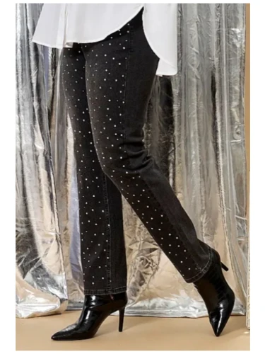 ZHENZI SALSA FIT BROEK MET STEENTJES
