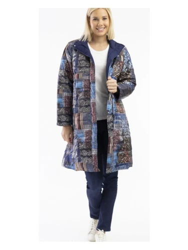 ORIENTIQUE PUFFER COAT KANTHA PATCH