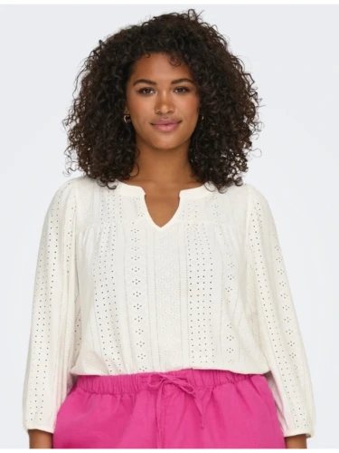 ONLY CARMAKOMA CARSANDRA TOP WIT EN ZWART