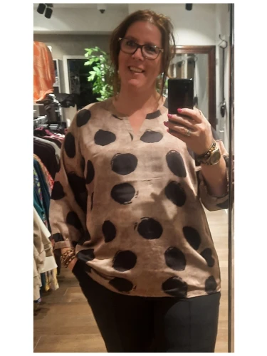 LOOSE BLOUSE V NECK AND 3/4 SLEEVES