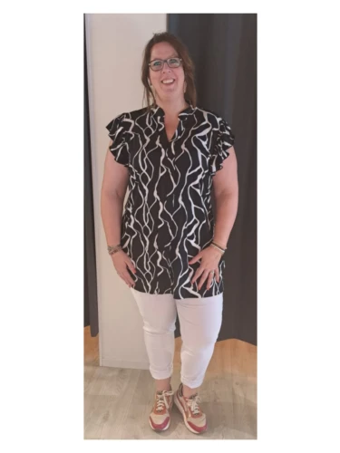 MAGNA BLOUSE C2305 PRINT ZWART