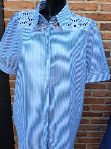 NO.1 BY OX SHIRT S LACE STREEP BLAUW