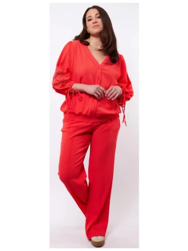 EXXCELLENT AILANI BROEK WIJD ROOD