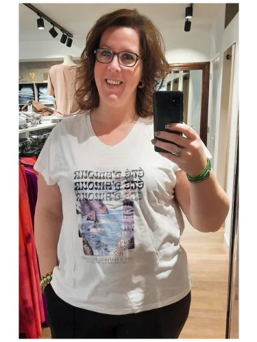 ONLY CARMAKOMA CARCARINA T-SHIRT PRINT PAARS OF BRUIN