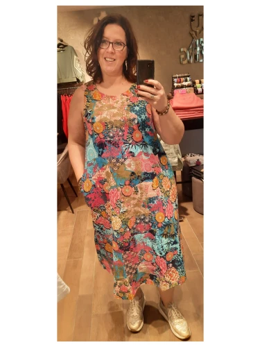 ORIENTIQUE IKEBANA DRESS SLEEVELESS