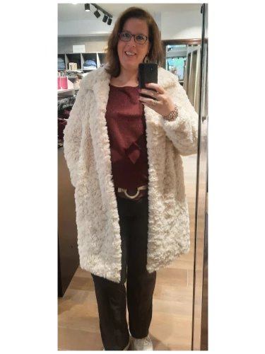 NO.1 BY OX FAKE FUR COAT CREME