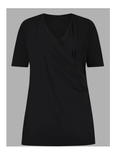 WRAP TOP SS ZWART
