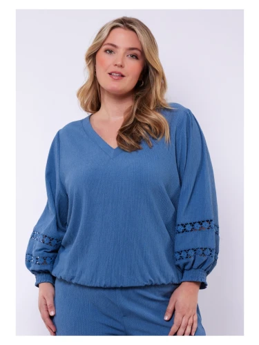 EXXCELLENT CAPRY TOP IN HET BLAUW EN ZWART