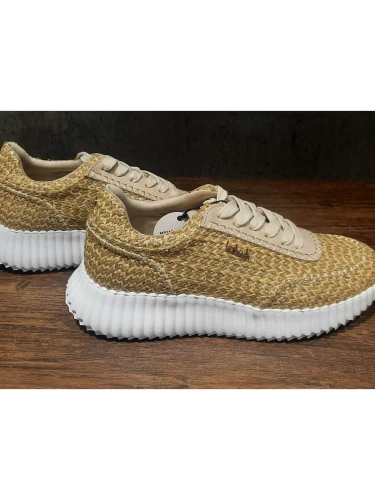 SNEAKER GOLD RAFFIA