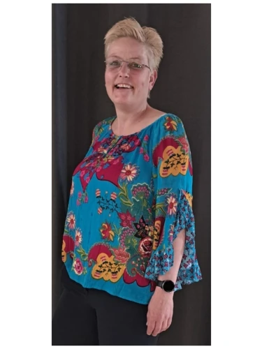 ORIENTIQUE BOHO TOP BLOUSE PRINT ROZE